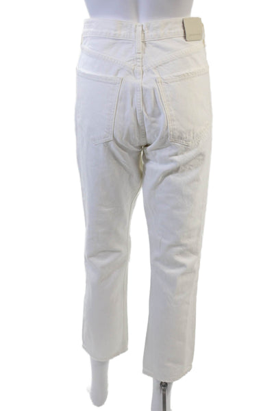 Citizens of Humanity Women Boyfriend Cropped Jeans White High Rise Size 27