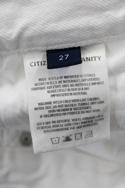 Citizens of Humanity Women Boyfriend Cropped Jeans White High Rise Size 27