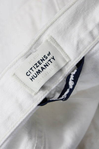 Citizens of Humanity Women Boyfriend Cropped Jeans White High Rise Size 27