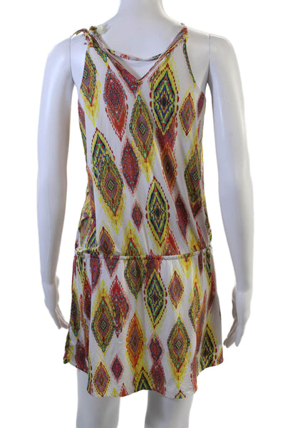 Pily Q Womens Shift Coverup Multi-Color Geometric High Neck Size XS