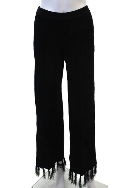Zara Women Bohemian Solid Black Polyester Blend Pants Size S