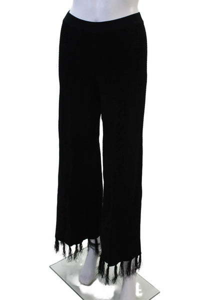 Zara Women Bohemian Solid Black Polyester Blend Pants Size S