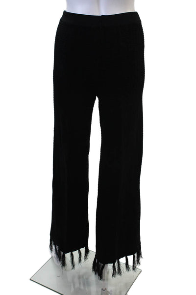 Zara Women Bohemian Solid Black Polyester Blend Pants Size S