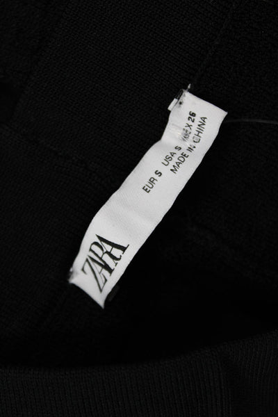Zara Women Bohemian Solid Black Polyester Blend Pants Size S