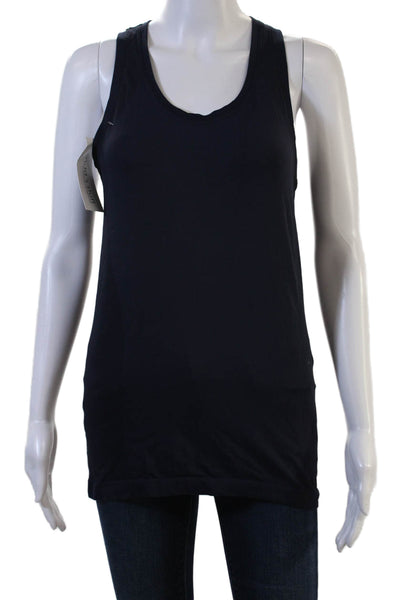 Sweaty Betty Women Basic Dark Blue Nylon Tank Round Neck Size S