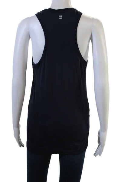 Sweaty Betty Women Basic Dark Blue Nylon Tank Round Neck Size S