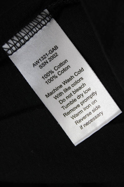 ATM Women Basic Black Cotton Crew Neck Short Sleeve T-Shirt Size S