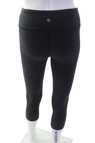 Lululemon Womens Cropped Capri Leggings Black Nylon Blend Size 6