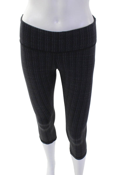 Lululemon Womens Cropped Capri Herringbone Leggings Dark Gray Nylon Size 4