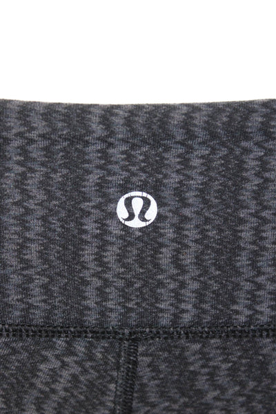 Lululemon Womens Cropped Capri Herringbone Leggings Dark Gray Nylon Size 4