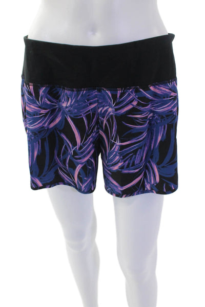 Sweaty Betty Unisex Black Floral Sweat Shorts Zip Size M