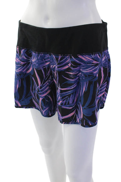 Sweaty Betty Unisex Black Floral Sweat Shorts Zip Size M