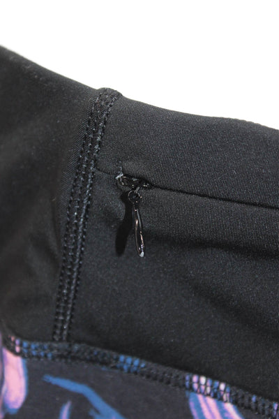 Sweaty Betty Unisex Black Floral Sweat Shorts Zip Size M