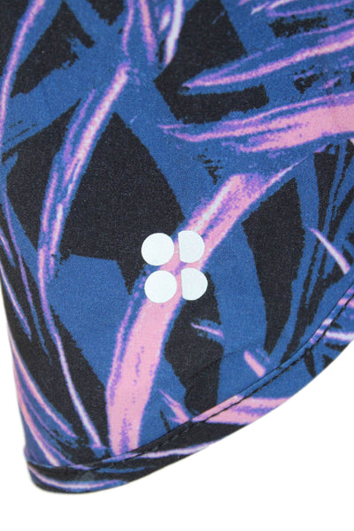 Sweaty Betty Unisex Black Floral Sweat Shorts Zip Size M