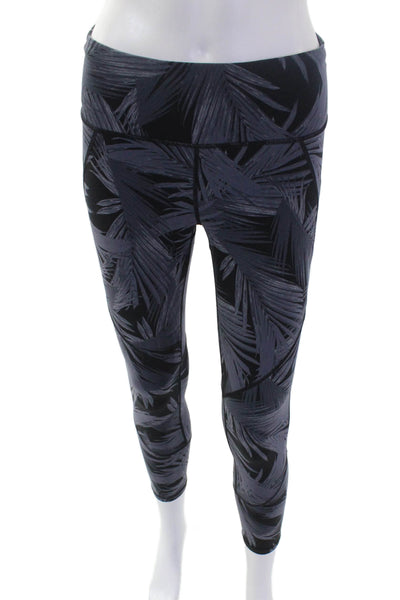 Sweaty Betty, Women Ankle Leggings Black Zip Tropical Size S