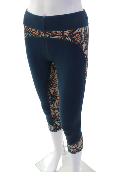 Sweaty Betty Womens Capri Cropped Butterfly Leggings Dark Blue Size S