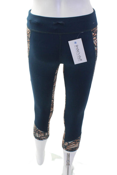 Sweaty Betty Womens Capri Cropped Butterfly Leggings Dark Blue Size S