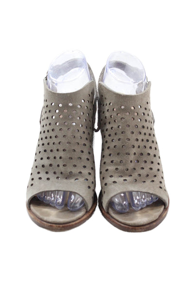 Rag & Bone Womens Suede Open Toe Slingback Heels Gray Size 37.5 7.5