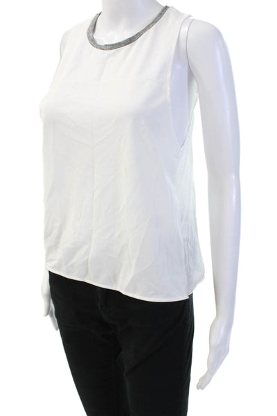 Sweaty Betty Womens Basic White Sleeveless Tank Crewneck Polyester Size S