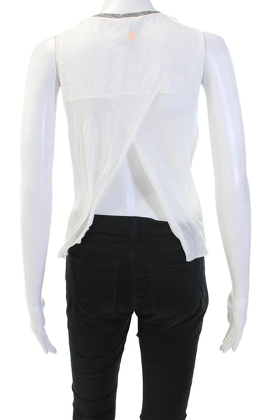 Sweaty Betty Womens Basic White Sleeveless Tank Crewneck Polyester Size S