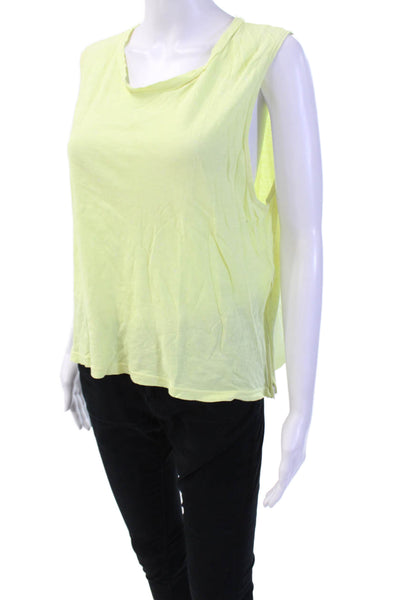 LNA Women Yellow Jersey Tank Cotton Round Neck Size M