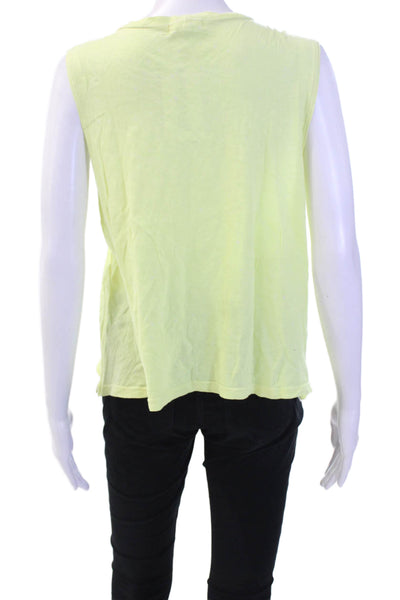 LNA Women Yellow Jersey Tank Cotton Round Neck Size M