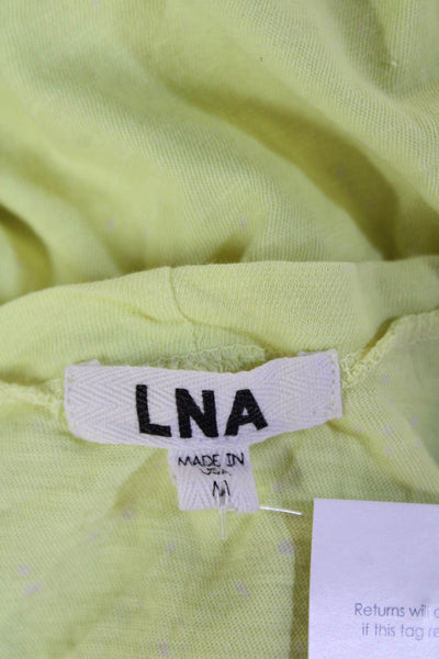 LNA Women Yellow Jersey Tank Cotton Round Neck Size M