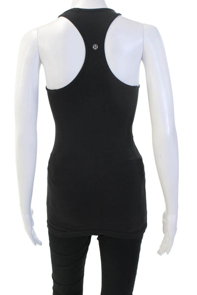 Lululemon Women Black Nylon Round Neck Sleeveless Basic Tank Size 4