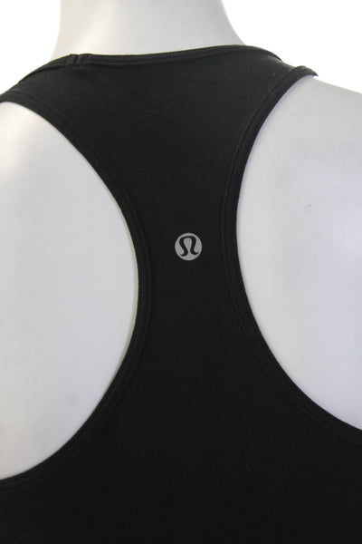 Lululemon Women Black Nylon Round Neck Sleeveless Basic Tank Size 4