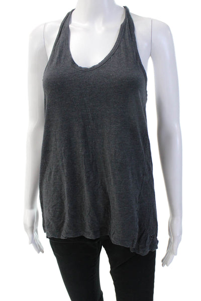 Lululemon Women Sleeveless Basic Tank Dark Gray Cotton Blend Round Neck Size 6