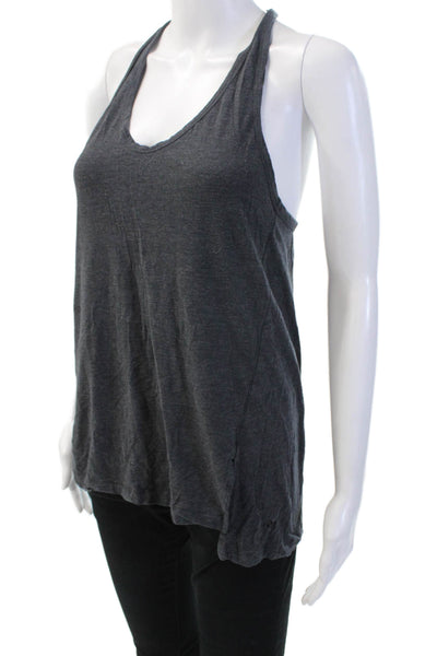Lululemon Women Sleeveless Basic Tank Dark Gray Cotton Blend Round Neck Size 6