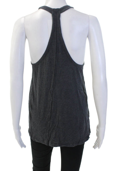 Lululemon Women Sleeveless Basic Tank Dark Gray Cotton Blend Round Neck Size 6