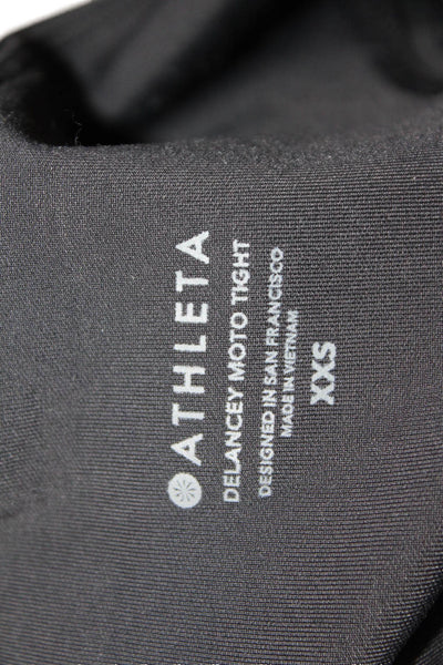Athleta Women Black Nylon Ankle Jeggings Biker Size 2XS