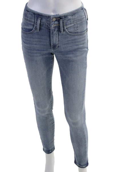 NYDJ Womens Ankle Skinny Jeans Gray Mid-Rise Petites Size 00