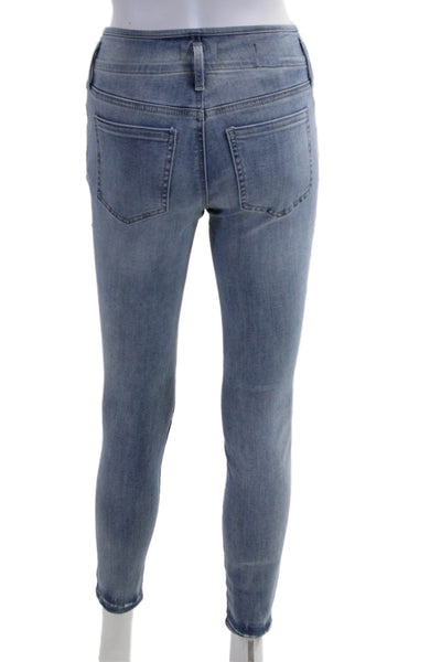 NYDJ Womens Ankle Skinny Jeans Gray Mid-Rise Petites Size 00