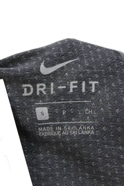 Nike Men Geometric Dark Gray Crew Neck T-Shirt Sports Size S