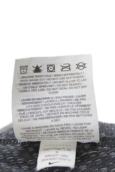 Nike Men Geometric Dark Gray Crew Neck T-Shirt Sports Size S