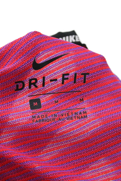 Nike Mens Pink Striped Sports T-Shirt Short Sleeve Crew Neck Size M