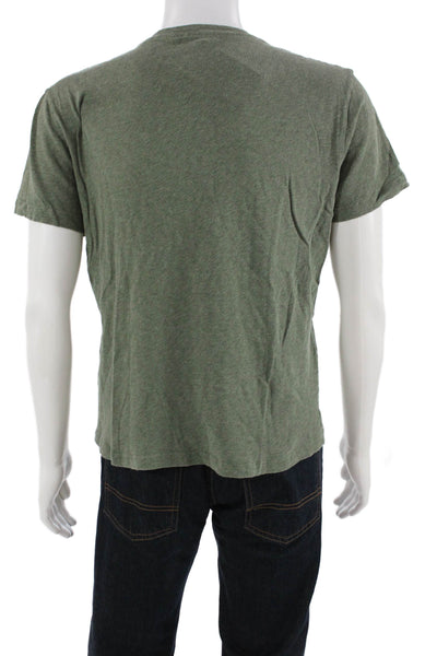 J Crew Mens Green V-Neck Cotton Short Sleeve T-Shirt Size M