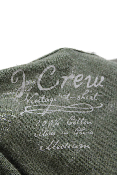 J Crew Mens Green V-Neck Cotton Short Sleeve T-Shirt Size M