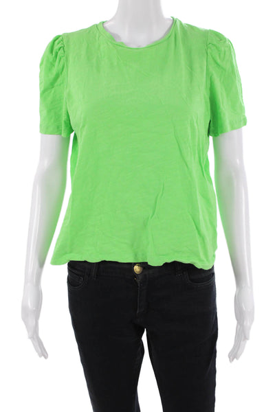 The Westside Women Jersey T-Shirt Short Sleeve Crew Neck Green Cotton Size M
