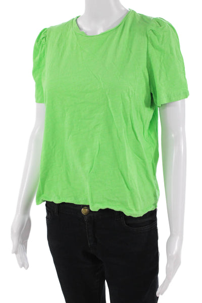 The Westside Women Jersey T-Shirt Short Sleeve Crew Neck Green Cotton Size M