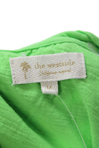 The Westside Women Jersey T-Shirt Short Sleeve Crew Neck Green Cotton Size M
