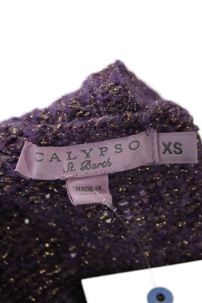 Calypso Saint Barth Unisex Purple Bohemian Pullover Sweater Round Neck Size XS