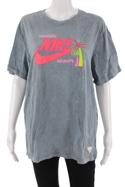 Nike Womens Basic Graphic Cotton Crew Neck Short Sleeve T-Shirt Size L