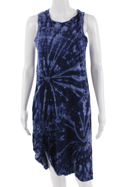 Philanthropy Women Tank Dress Dark Blue Cotton Sleeveless Knee Length Size S
