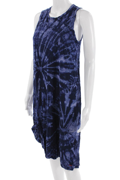 Philanthropy Women Tank Dress Dark Blue Cotton Sleeveless Knee Length Size S