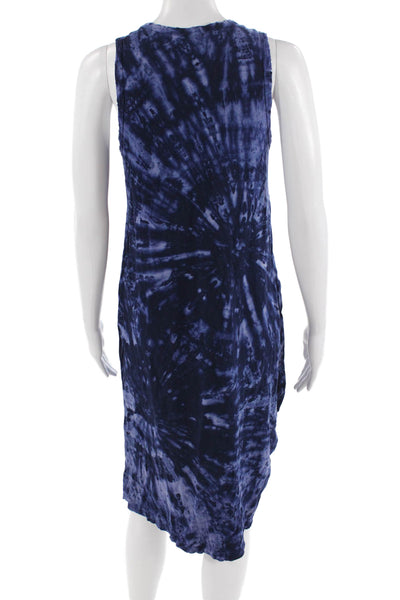 Philanthropy Women Tank Dress Dark Blue Cotton Sleeveless Knee Length Size S