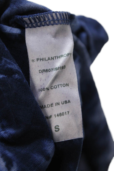 Philanthropy Women Tank Dress Dark Blue Cotton Sleeveless Knee Length Size S