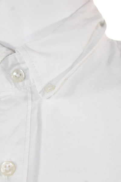 J Crew Mens Button Front Long Sleeve Collared Classic Shirt White Size XL